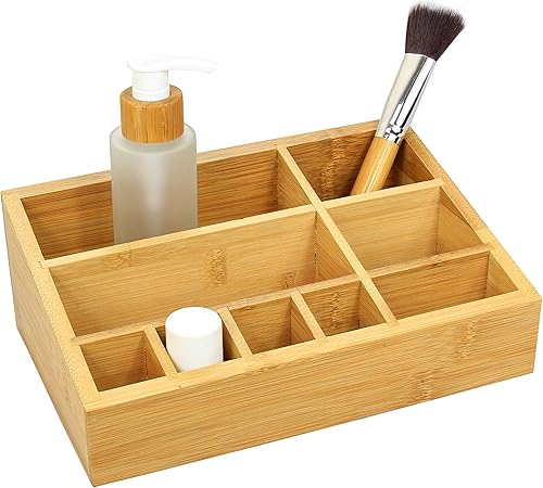 Woodquail Organisateur de Maquillage, Rangement pour Cosmétiques, Support pour Salle de Bain, Fabriqué en Bambou Naturel - Nail Gallerys