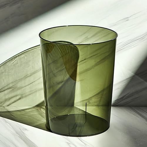 MagiDeal Poubelle, poubelle à papier, poubelle ronde, poubelle transparente pour chambre d'enfant, coiffeuse, bureau, chambre à coucher, gris S - Nail Gallerys