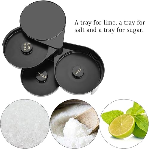 Sel et Sucre Verre Rimmer Cocktail Barman Outil Bar Professionnel pour Cruche de Margaritas Verres à Martini Fournitures Party, 3 Etages - Nail Gallerys