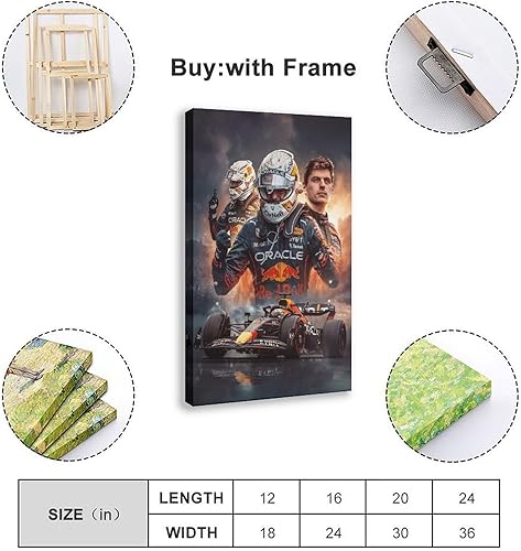 Hndeial Max Verstappen Lot de 2 affiches sur toile pour décoration de chambre à coucher, bureau, chambre, cadeau sans cadre, 40 x 60 cm - Nail Gallerys