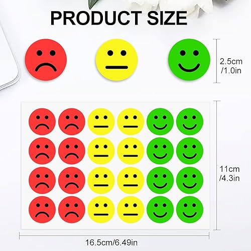 GIDWRIY 1200 Autocollant Smiley Humeur 25 mm,Stickers Emotion,Gommette Emoji,Autocollant Recompense Enfant,Sourire Autocollants Bonheur,Gommette Smiley Humeur,Autocollants émotions,Sticker Tristesse - Nail Gallerys