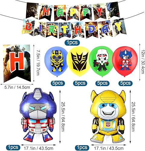 53 Pcs Transforme Anniversaire, Ballon Transforme, Deco Anniversaire Transforme, Transforme Birthday Decorations, Deco Gateau Transforme, Decoration Transforme, Ballon Anniversaire Transforme - Nail Gallerys