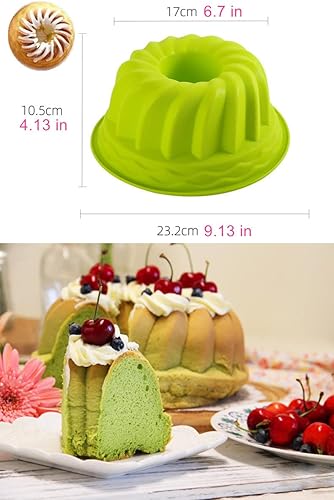 KeepingcooX® Moule à kouglof Ø25 cm Savarin, Moule à gâteau en forme de citrouille | Moule à gâteau cannelé en silicone de 22,9 cm | Moule de cuisson rond profond | Anti-adhésif | Sans BPA 25 x 9 cm - Nail Gallerys