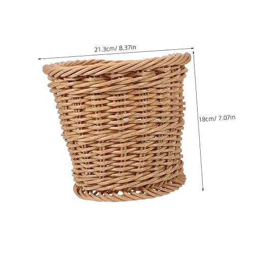 ROMANSENTIAL Poubelle Tissée Corbeille À Déchets En Osier Poubelles De Bureau Poubelle À Papier Ronde Corbeille À Ordures Pot De Fleur De Plante Pour Sous Le Bureau Salle De Bain - Nail Gallerys