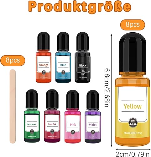 MXYZQDE Lot de 8 couleurs pour costume de poudre de coulée, couleur colorée pour plâtre, poudre d'art, céramique d'art, réglable, couleur pour amateurs d'art - Nail Gallerys
