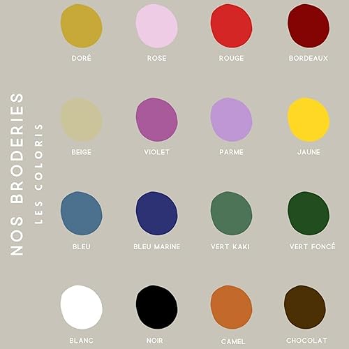 Set de Table en Lin avec Broderie prénom, Texte personnalisé Rose - Nail Gallerys