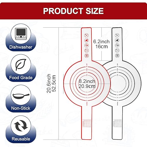 2PCS Silicone Bread Sling for Dutch Oven, Anti-Stick & Easy to Clean Bread Baking Mat Set, Reusable Bread Sling with Long Handle to Transfer Sourdough - Nail Gallerys