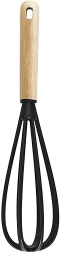 LILY COOK, KP0053, Fouet en PBT avec Manche en Bois, idéal pour pâtisserie, résistant à la Chaleur, Design élégant, Facile à Nettoyer, Parfait pour Toutes Vos créations - 30 cm, Couleur Assortie - Nail Gallerys