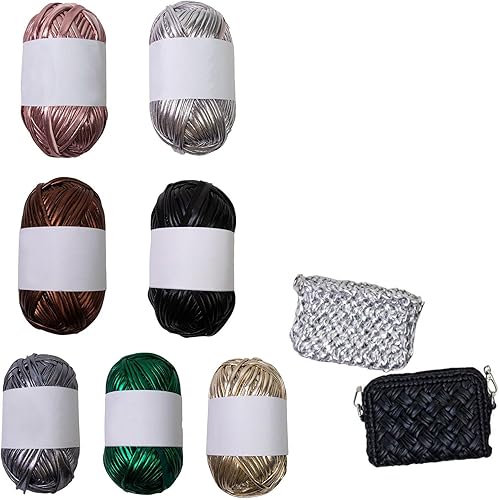 LIbgiubhy Fil métallique de 40 m pour sac fait à la main - Fil à tricoter pour tissu - Fil à crochet pour t-shirt - Convient pour crochet de 6 à 10 mm - Nail Gallerys