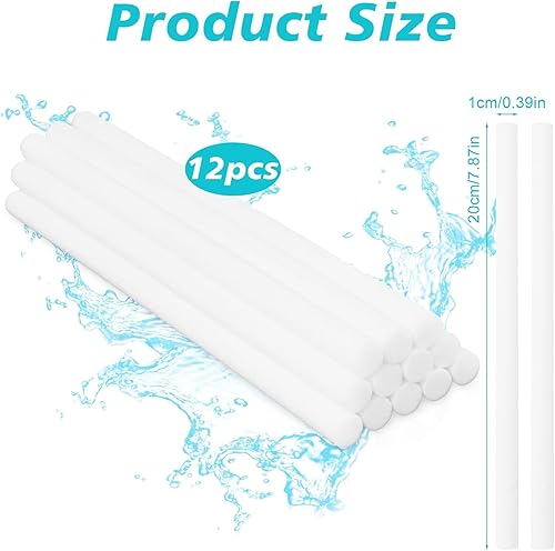 Kihhvlo Lot de 12 filtres humidificateur, recharge de filtre, recharges de bâtons de mèches de filtre en coton, 200 x 9 mm, pour humidificateur Kihhvlo 3L - Nail Gallerys