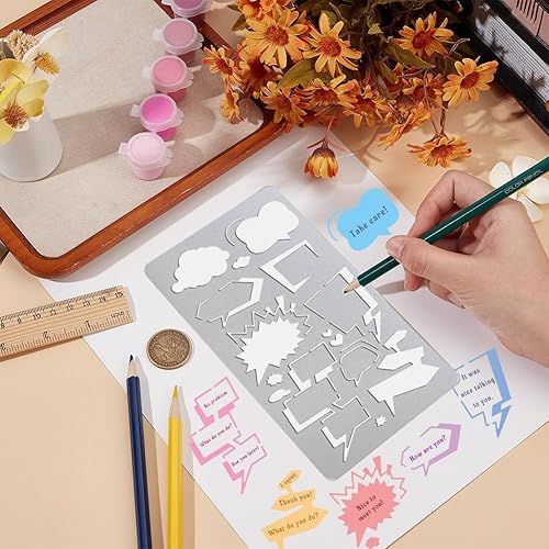 UNICRAFTALE Pochoirs Métal pour Écriture Manuscrite Française Pochoirs pour Journal Pochoir de Lettres Écriture Française Modèles Réutilisables Acier Inoxydable pour Gravure Sur Bois Scrapbooking - Nail Gallerys