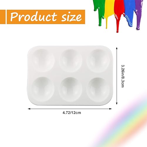 Lot de 12 mini palettes de mélange de peinture rectangulaires blanches avec 6 puits, palette de peinture en plastique réutilisable pour peinture, loisirs créatifs, gouache | 21 x 12 cm - Nail Gallerys