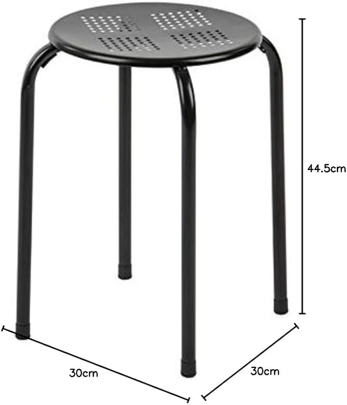 Practo Home Metal Stool, Black 44,5 cm - Nail Gallerys