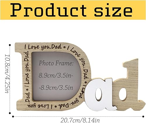 Guyode Cadre Photo Personnalisé, Idee Cadeau Fête des Pères, Dad Cadres Photo Décorations en Bois pour Pères Cadres Photo Cadeaux pour Papa de la Part de sa Fille Fils Fête des Pères Cadeau - Nail Gallerys