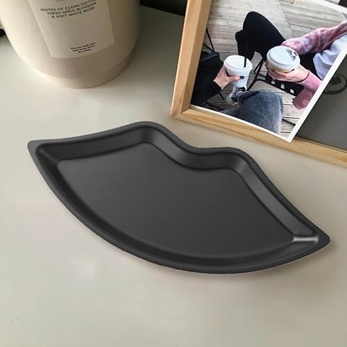 Buer Homie Plateau de service doré en forme de lèvre en acier inoxydable pour clé à bijoux - Nail Gallerys