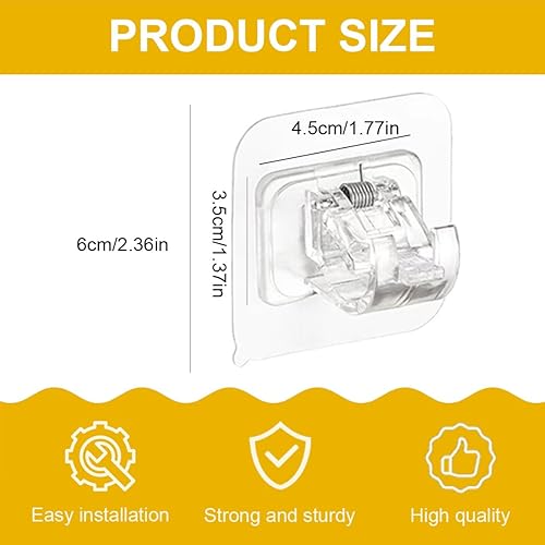 LAKJUOZ 10 Pièces Support Tringle Rideaux Sans Percage Supports De Tringle Auto-Adhésifs Transparent Crochets Autocollants Pour Tringle À Rideaux Pour Cuisine Salle De Bain - Nail Gallerys