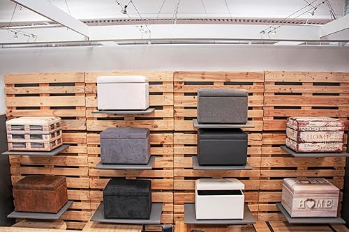 HAKU Möbel coffre de rangement blanc, tissu synthétique aspect cuir, MDF - Dim.: L 58 cm x H 42 cm x P 39 cm, Style: Modern - Nail Gallerys