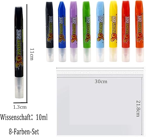 Nurila Window Color Lot de 8 peintures de fenêtre pour enfants, 80 ml, avec film A4, pour images créatives de fenêtre et loisirs créatifs, à base d'eau pour surfaces lisses comme le verre, les miroirs - Nail Gallerys