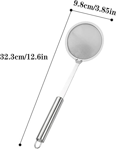 2 pieCes Écumeur inox Écumeur avec manche Tamis Tamis à grille Pour graisse, mousse, résidus, farine - Nail Gallerys