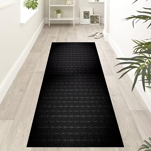 ZUZEKU Chemin de couloir et cuisine - Motif dégradé abstrait - Lavable - Antidérapant - 50 x 140 cm - Noir - Long - Tapis de cuisine - Tapis de couloir - Pour couloir, salon, chambre à coucher - Vendu - Nail Gallerys