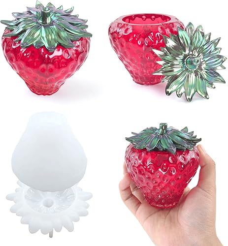 Moule Résine En Pot Vintage Avec Couvercle Moule Rangement En Silicone À Fraise Pour Les Bijoux Coulée Époxy. - Nail Gallerys