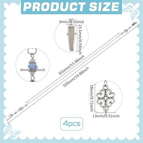 FINGERINSPIRE 4Pcs Porte Serviettes en Chaîne Clip de Cou de Serviette Clips de Support de Bavoirs Clips de Support de Bavoirs Dentaires Clips de Support de Serviette pour Adultes et Personnes Âgées - Nail Gallerys