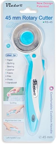 Coupeuse rotative Victor en bleu avec lame de 45 mm pour la couture et la coupe de tissus - Nail Gallerys