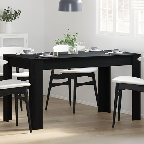vidaXL Table de Salle à Manger en chêne Noir 140x74,5x76 cm en Bois d'ingénierie - Nail Gallerys