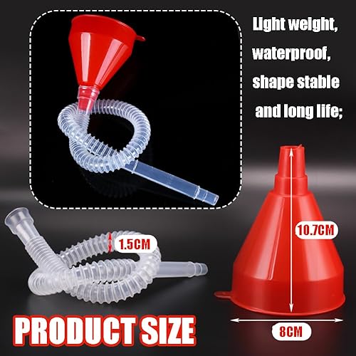 Entonnoir avec tuyau rouge, Entonnoir de remplissage,entonnoir à carburant, ravitaillement de moto, Entonnoir De Voiture Entonnoirs Pour Remplir Les Bouteilles Entonnoir Automobile Entonnoir - Nail Gallerys
