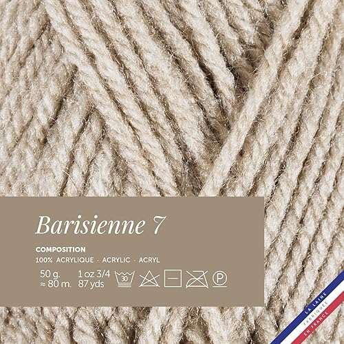 Bergère de France - BARISIENNE 7, lot de 10 pelotes de laine à tricoter et au crochet (10 x 50g) - 100% Acrylique - 6,5 mm - Fabrication Française - Gros Fil Rond très Doux - Vert (ALGUE) - Nail Gallerys