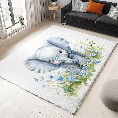 Beige Tapis Salon Plantes Fleurs Oiseaux Pandas 80x150 cm Tapis Chambre Doux Moelleux Grand Tapis de Salon Chambre d'enfant Tapis Antidérapant Intérieur Tapis De Sol - Nail Gallerys