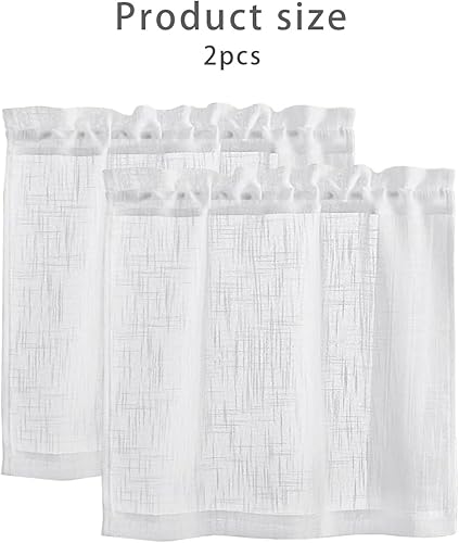 XDGBGFN Lot de 2 rideaux brise-bise courts en lin - Modernes - 63,5 x 63 cm - Pour cuisine, salle de bain, chambre à coucher - Nail Gallerys