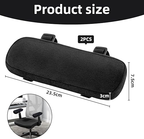 CWPFVQA Coussinets D'Accoudoir Noirs 2 Pièces, Protecteurs D'Accoudoirs De Siège, Accessoires De Siège, Coussinets D'Accoudoirs De Siège Souples, Coussinets De Support D'Accoudoir De Siège - Nail Gallerys
