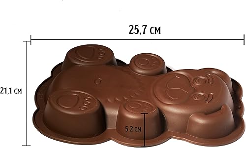 Silver-Stage Moule à gâteau, en silicone, marron, 25,7 x 21,1 x 5,2 cm, pour gâteau, glace, chocolat, pain, dessert, pudding, sans BPA, sans BPA - Nail Gallerys