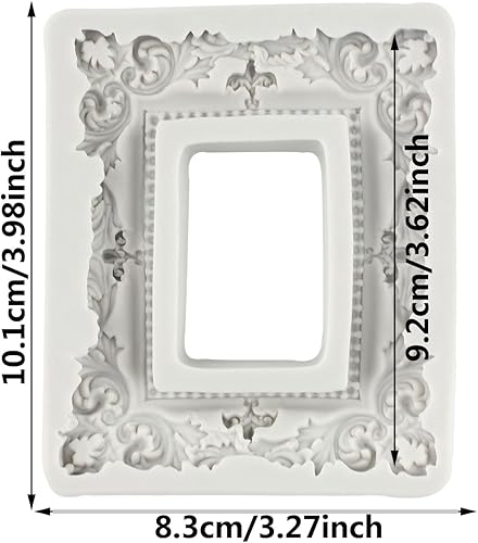 MINFEIDMS Cadre Photo Style Baroque en Silicone - Moule Fondant Vintage pour Chocolat, Bonbons, Décoration de Gâteau en Sucre et Cupcake - Nail Gallerys