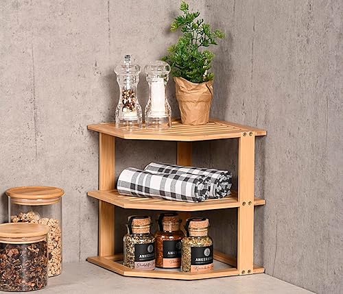 Kesper | Étagère de Cuisine en Bambou, Dimensions : 25 x 25 x 27 cm, Couleur : Marron | 58804 - Nail Gallerys