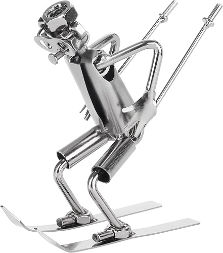 BRUBAKER Skieur à Vis en Fer - Figurine en Métal Homme - Travail Manuel - Cadeau pour Les Amateurs de Sports d'Hiver et de Ski - Nail Gallerys