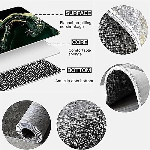 Tapis de Salon Moderne 60x90cm,Tapis Antidérapant,Tapis Salon Lavable,Grand Tapis Salle a Manger,Moquette Chambre/Descente de Lit,Tapis terrasse, Couloir,Feuilles de crème Verte - Nail Gallerys