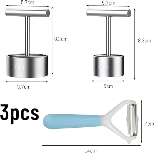 2 Pièces Découpe Pomme, Waldsping Decoupe Pomme de Tetre, Vide Pomme Inox, Evideur Pomme, Trognon Pomme, Enleve Trognon de Pomme - Nail Gallerys