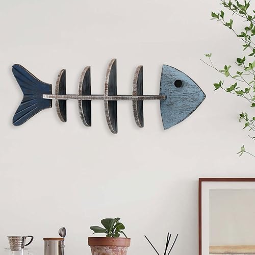 F Fityle Étagère Murale en Forme d'arête de Poisson en Bois Pratique pour Le Salon, Pointu - Nail Gallerys