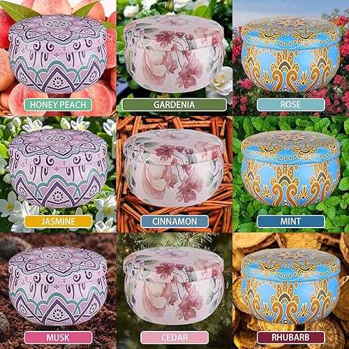 Bougies Parfumées pour Femme,Lot de 9 Bougies D'Aromathérapie Soja Naturelle,Coffret cadeau Bougies Parfumées,pour Bain, Yoga, Fête des Mères, Anniversaire,Mariages,l'Aromathérapie - Nail Gallerys