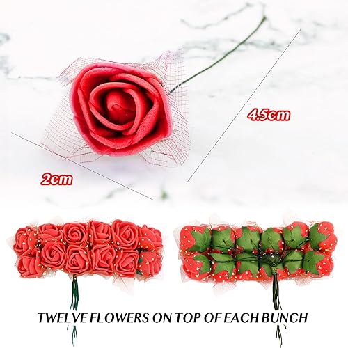 BETESSIN 144pcs Rose Artificielle de Tête Fausse Tête Bouquet de Rose Artificielles Rose Claire en Mousse Fleurs Floral Décoration pour Fête Mariage Travaux Manuels Festival Maison Jardin - Nail Gallerys