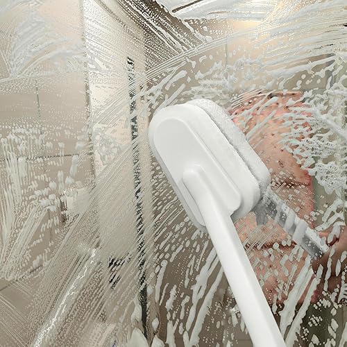 Éponge de nettoyage de douche, éponge de nettoyage de verre de douche, éponge à long manche pour le nettoyage, éponge murale, éponge de nettoyage de salle de bain réutilisable avec long manche pour - Nail Gallerys