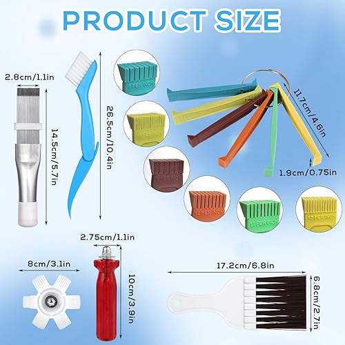 BOXOB 5pcs Kit de Nettoyage de Climatiseur, 3 Styles Peignes d'Ailettes de Climatiseur Redresseurs d'Ailettes de Condenseur avec 2 Brosses de Nettoyage de Condenseur Différentes - Nail Gallerys