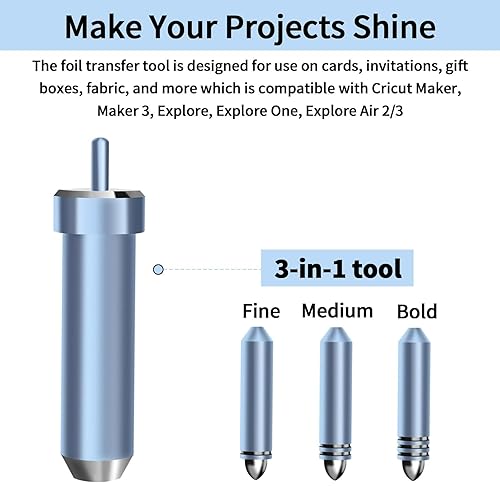 Raheem Cricut Kit de transfert 3 en 1 pour Cricut Maker, Maker 3, Explore 3, Air 2, Air 3 – Outil de transfert d'aluminium – Noir – Métal – Automatique – Outil de bricolage - Nail Gallerys