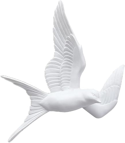 MagiDeal Oiseaux en résine Blanche Décoration Hirondelles Sculptures s suspendues Nordiques Mural, la, Le, À Gauche - Nail Gallerys