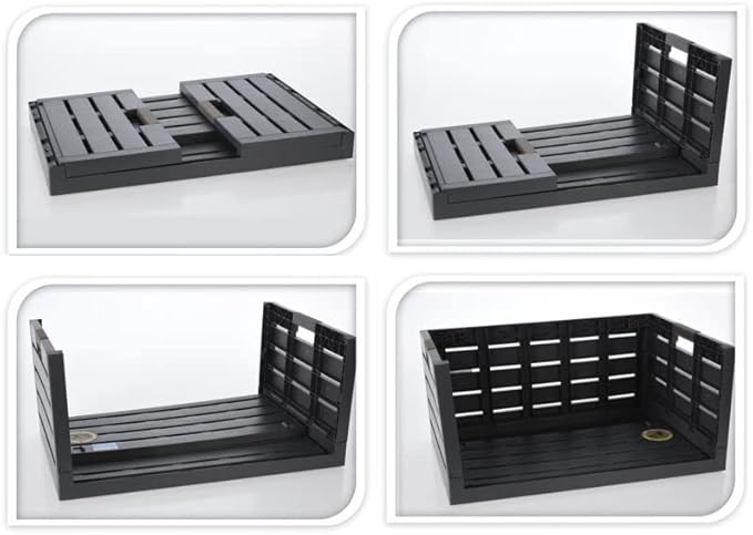 Coffre pliante XXL - 60 litres - Anthracite - 59 x 40 cm - Boîte pliante universelle - Aspect bois - Charge maximale : 50 kg - Pliante - Rangement - Panier à linge - Grand recyclable - Nail Gallerys