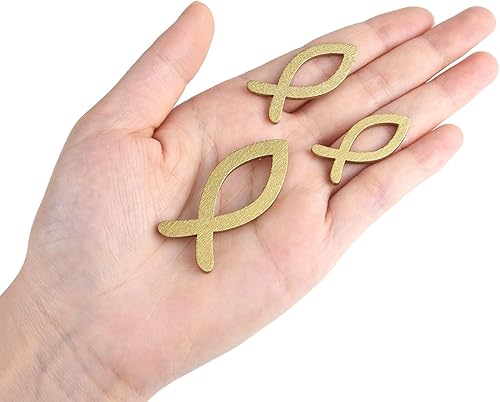 FEPITO 100 décoration de Poisson en Bois décoration de Dispersion de Poisson en Or Blanc pour baptême, Communion et Confirmation décoration de baptême garçon Fille - Nail Gallerys