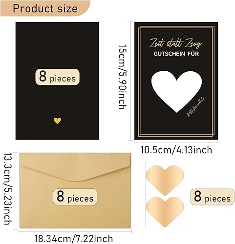 Guyode 8 Pièces Carte a Gratter Personnalisable, Ticket a Gratter Personnalisé, Faux Ticket a Gratter Gagnant, Coupon d Amour a Gratter avec 8 Enveloppes, 8 Autocollants en Forme de Cœur - Nail Gallerys