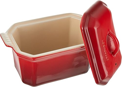 Le Creuset, Terrine Rectangulaire, Avec Presse, 19 x 11.4cm, 0.6 L, Céramique, Cerise - Nail Gallerys